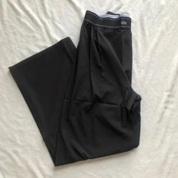 ALO Yoga Black Wide-Leg Trousers - Picture 3 of 5